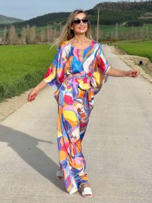 Vestido Kaftan satin - Thumbnail Image 1