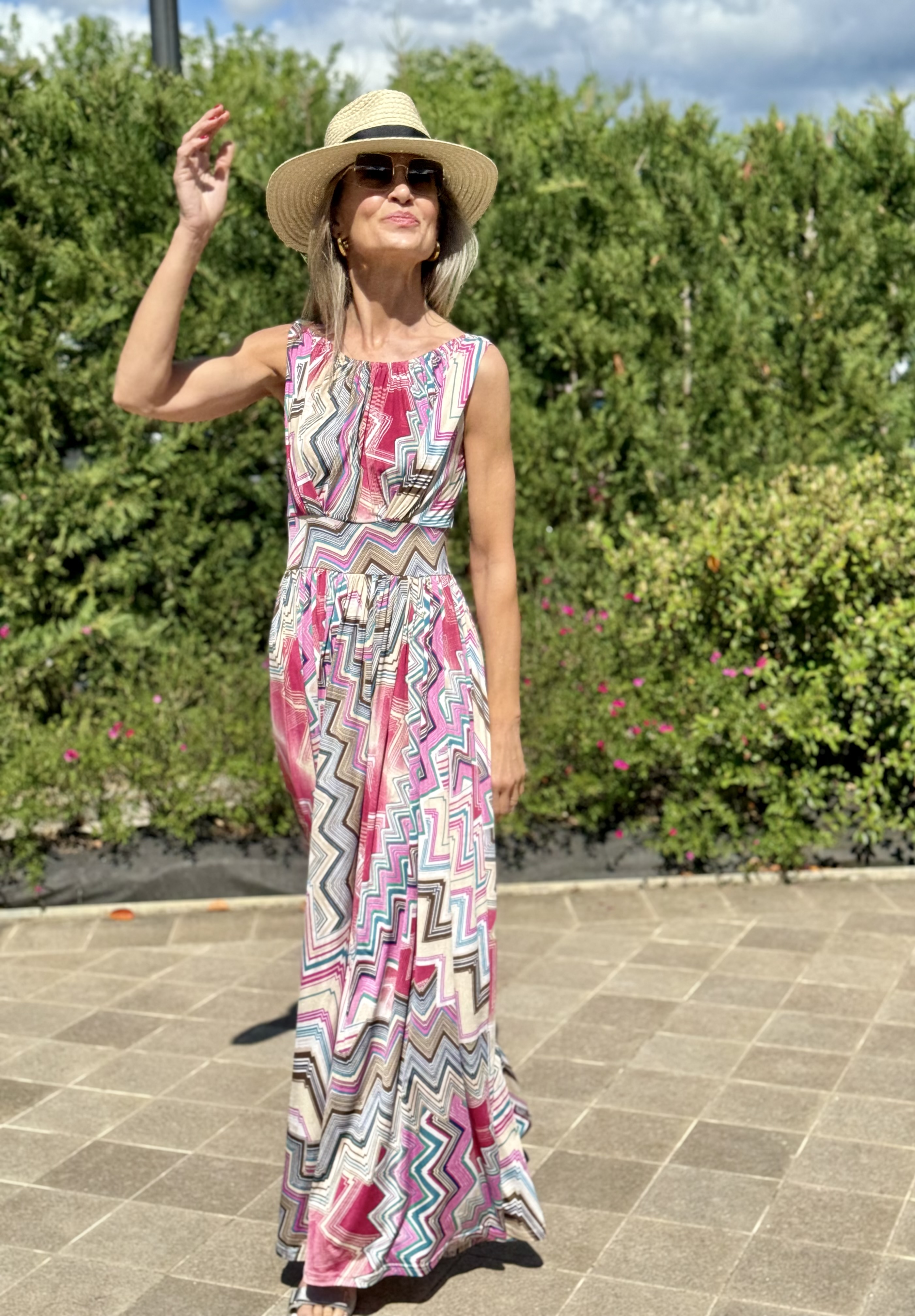Vestido Nouveau zigzag rosa - Imagen 2