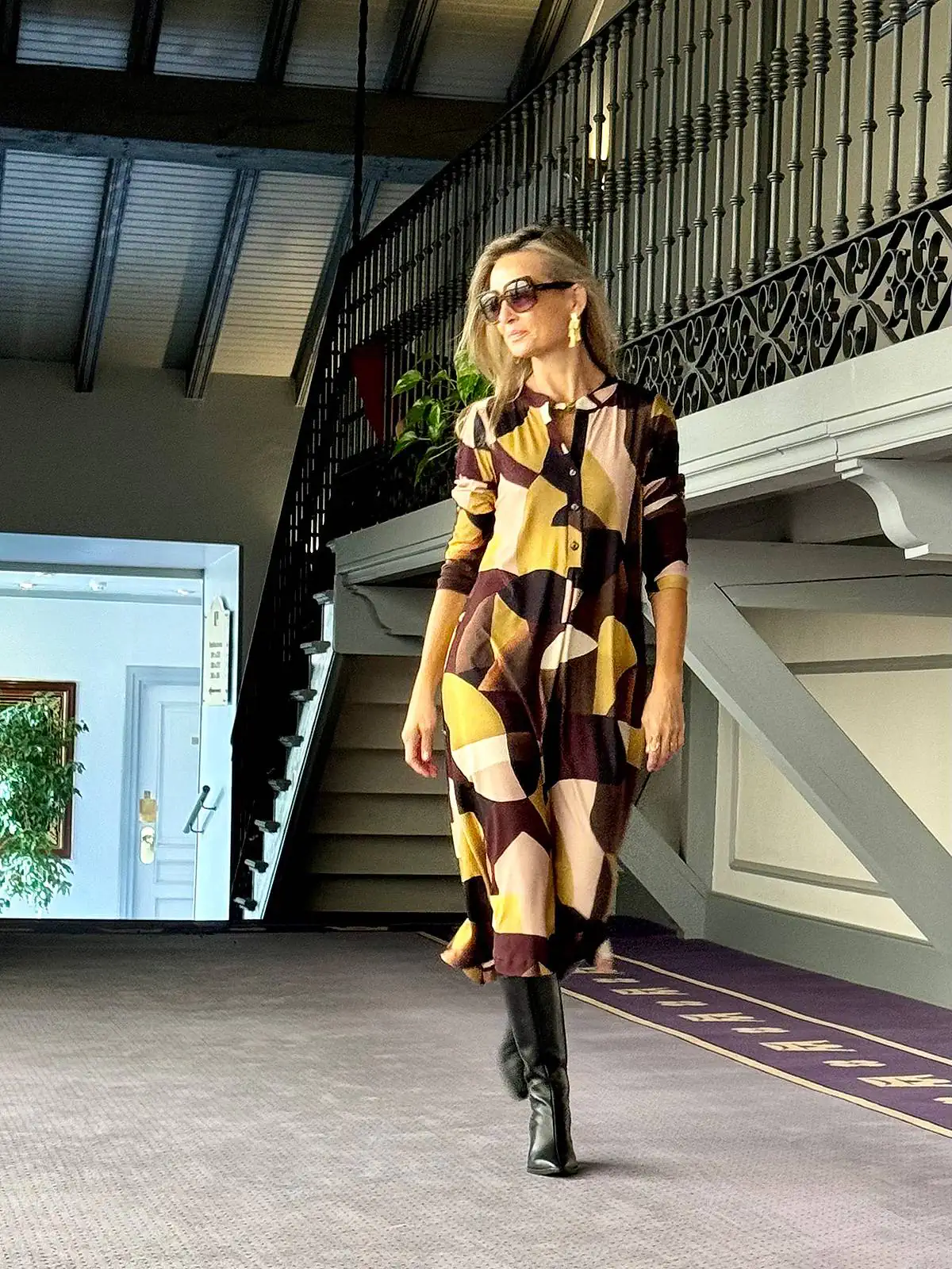 Vestido Caroline choco-amarillo